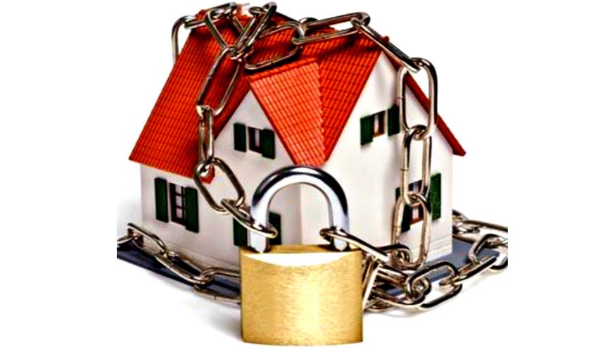 Illustratie van een Venlose woning met ketting en slot